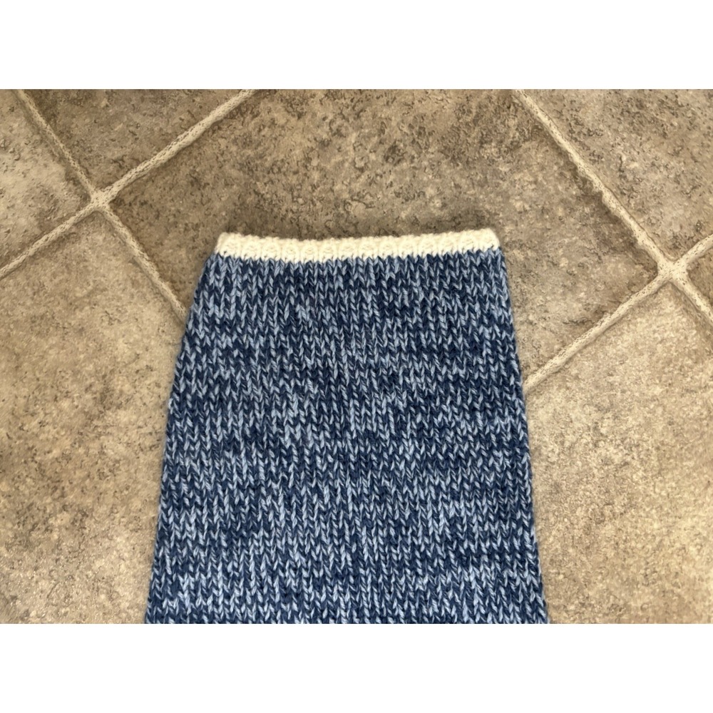 Appleseed's Women Blue W/White Trim Button Detail Mock Neck Sweater Sz L - Picture 7 of 8